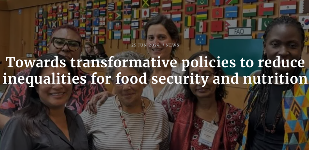 CSIPM Report- Towards transformative policies to reduce inequalities for food security and nutrition