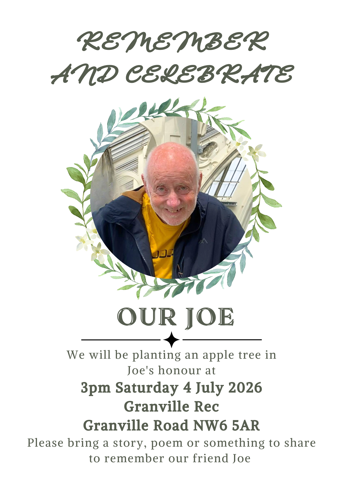 Remember and Celebrate Our Joe
